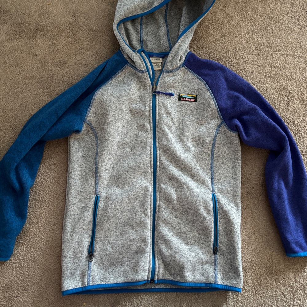 Youth large 14-16 ll bean sweater fleece full zip